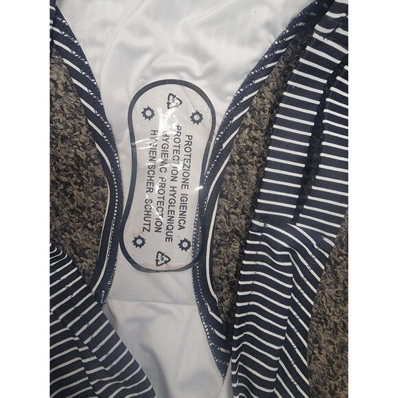 Striped Gray & White Bikini Bottoms By Shade & Shore Womens Size L Nylon & Spand - Picture 4 of 4